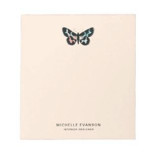 Butterfly Pastel Peach Watercolor Logo Notepad