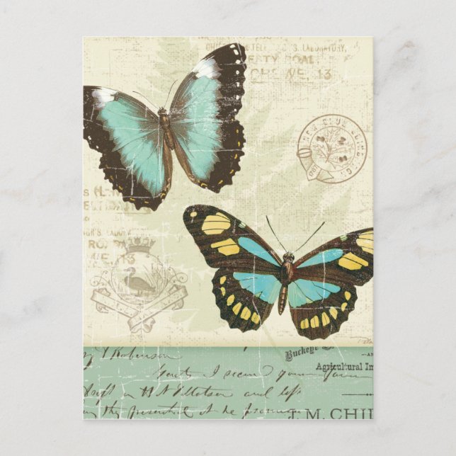 Butterfly Patchwork Postcard (Front)
