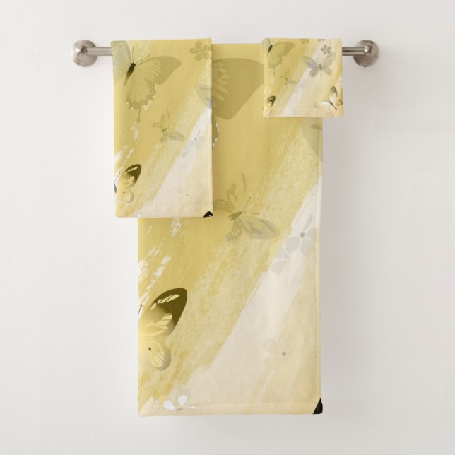 Butterfly Pattern 10 Bath Towel Set (Insitu)