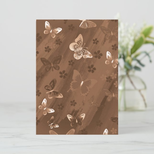 Butterfly Pattern 15 Thank You Card (Standing Front)