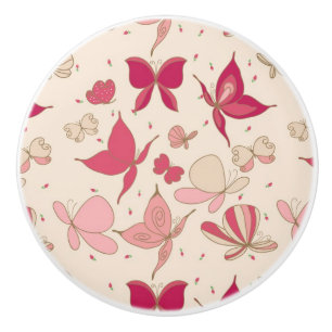 butterfly pattern 2 ceramic knob