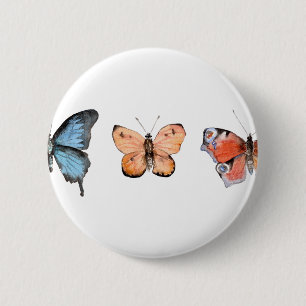 Butterfly Pattern 6 Cm Round Badge