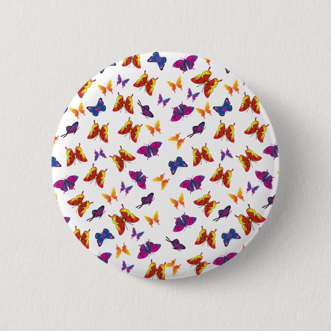 Butterfly Pattern 6 Cm Round Badge (Front)
