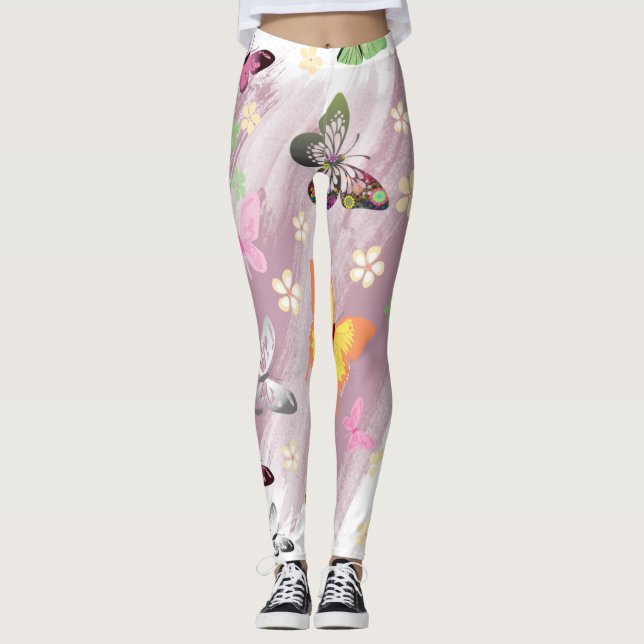 Butterfly Pattern 7 Leggings (Front)