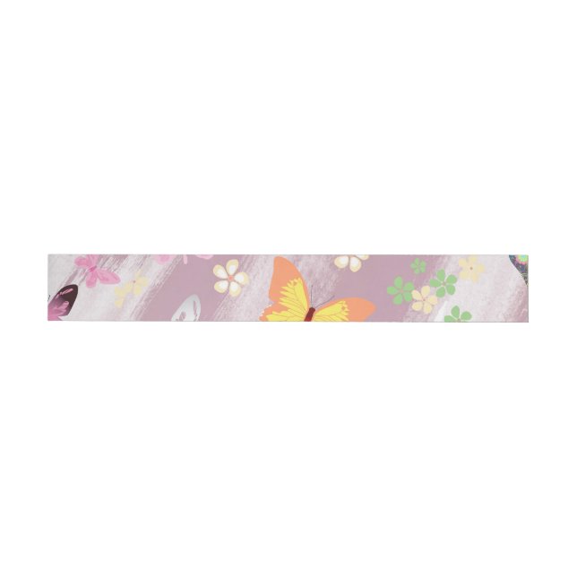 Butterfly Pattern 7 Wrap Around Label (Individual)