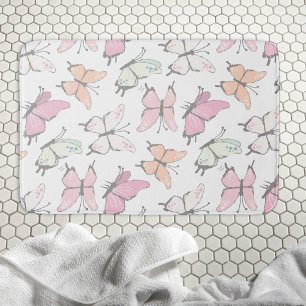 Butterfly Pattern Bath Mat