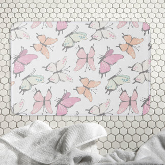 Butterfly Pattern Bath Mat