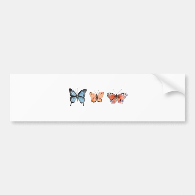 Butterfly Pattern Bumper Sticker (Front)