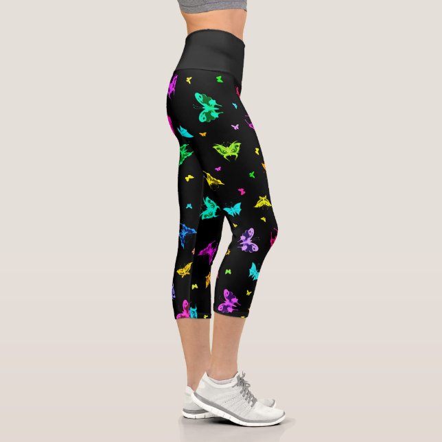 Butterfly Pattern Capri Leggings (Right)