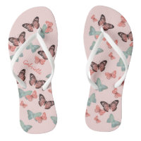 Butterfly Pattern Coral Pink & Teal - Personalised