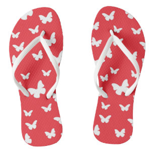 Butterfly pattern flip flops
