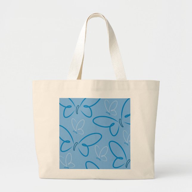 Butterfly pattern large tote bag (Front)