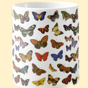 Butterfly Pattern – Nature-Inspired Botanical Coffee Mug