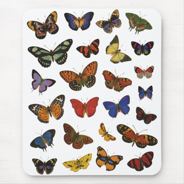 Butterfly Pattern – Nature-Inspired Botanical Mouse Mat (Front)