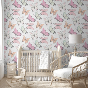 Butterfly Pattern Nursery Wallpaper