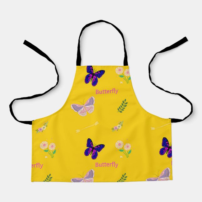 Butterfly pattern on yellow apron (Front)