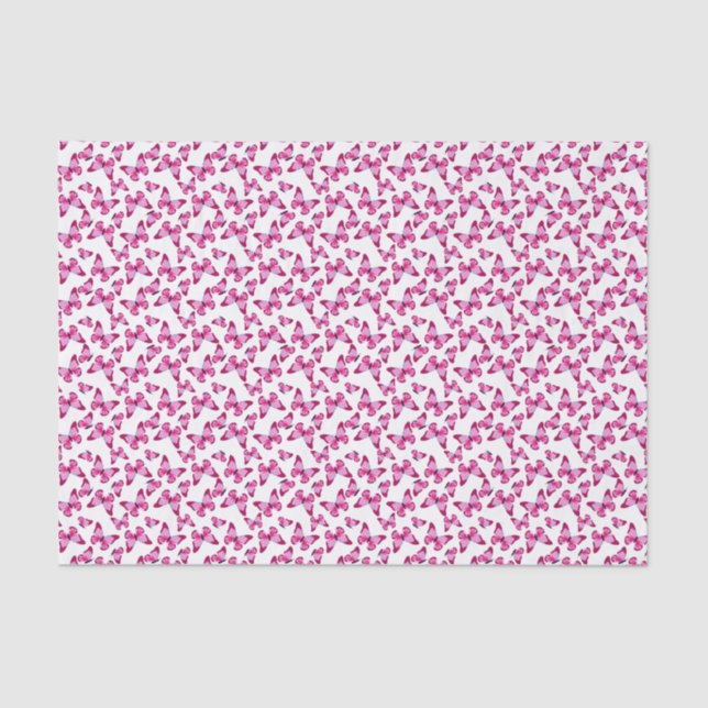 Butterfly Pattern Pretty Pink Purple Tissue Paper (Front)