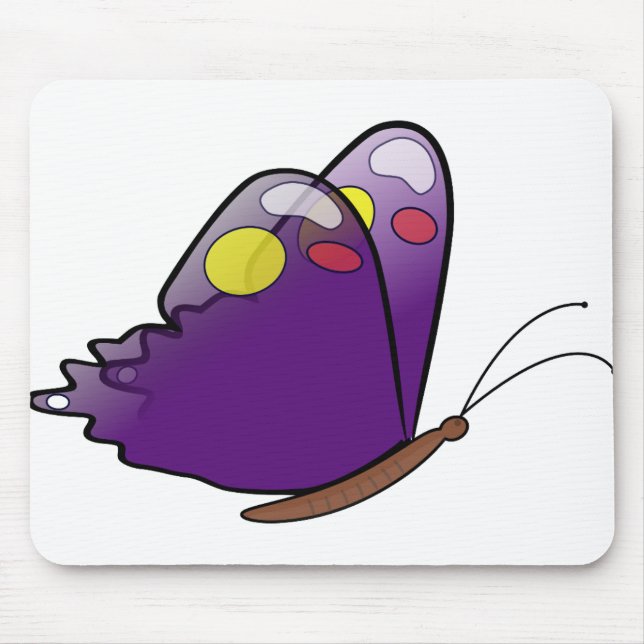 Butterfly Pattern Purple Colours Wings Insect Mouse Mat (Front)