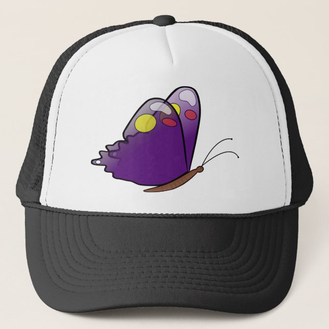Butterfly Pattern Purple Colours Wings Insect Trucker Hat (Front)