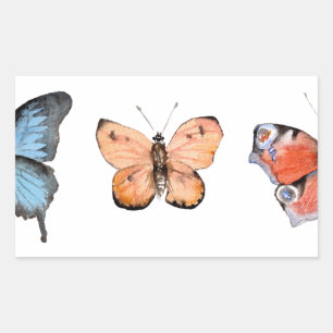 Butterfly Pattern Rectangular Sticker