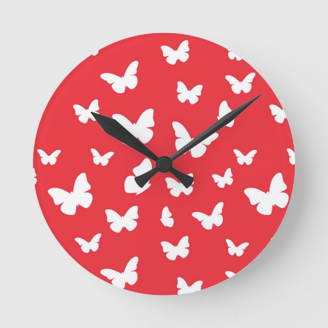 Butterfly pattern round clock (Front)