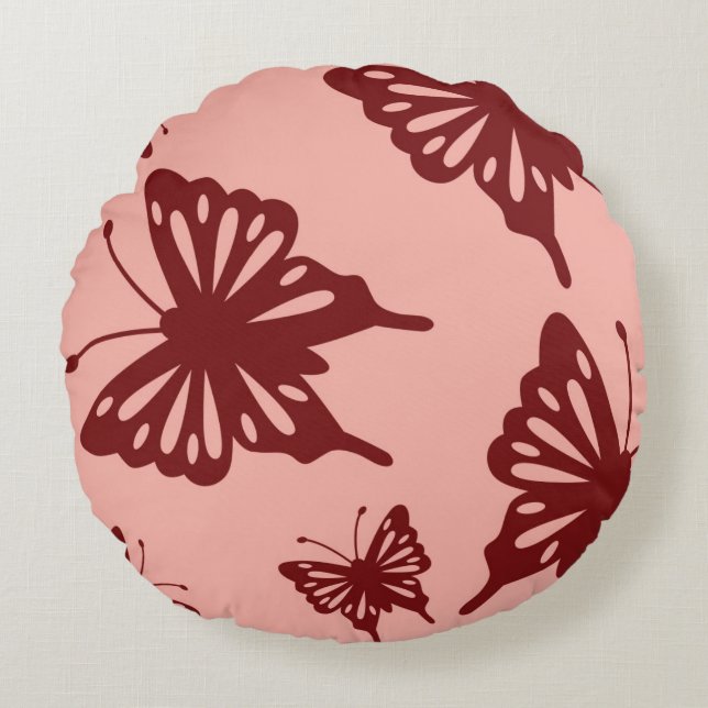 butterfly pattern round cushion (Front)