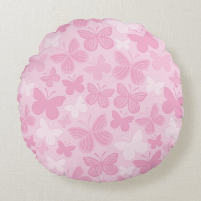 Butterfly pattern round cushion (Front)