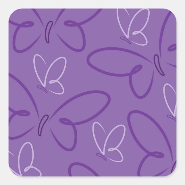 Butterfly pattern square sticker (Front)