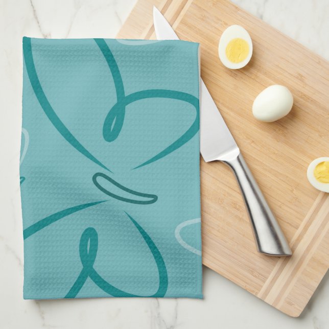 Butterfly pattern tea towel (Quarter Fold)