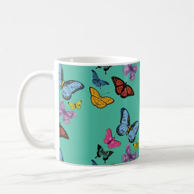 Butterfly pattern texture coffee mug (Left)