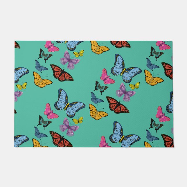 Butterfly pattern texture doormat (Front)