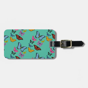 Butterfly pattern texture luggage tag