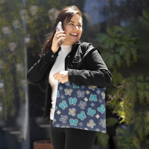 butterfly pattern tote bag