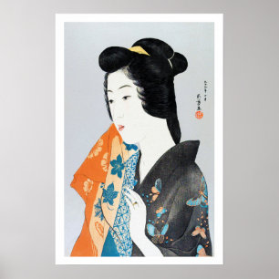 Butterfly-patterned Kimono, Goyō Hashiguchi Poster