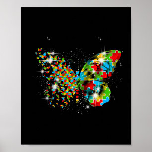 Butterfly Peace Lover Autism Awareness Month Men W Poster