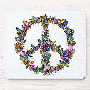 Butterfly Peace Symbol Mouse Mat