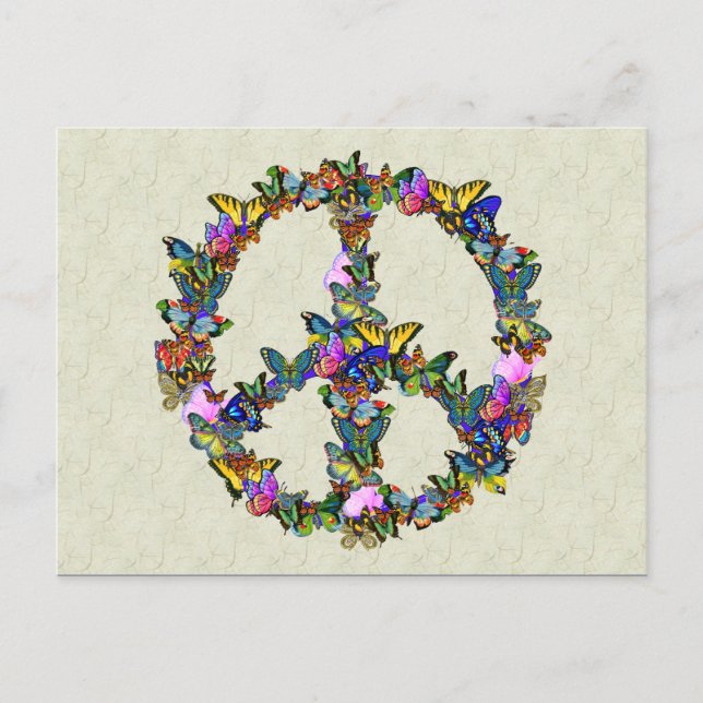 Butterfly Peace Symbol Postcard (Front)