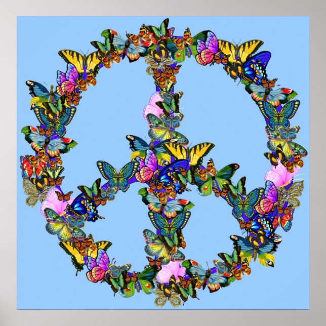 Butterfly Peace Symbol Poster (Front)