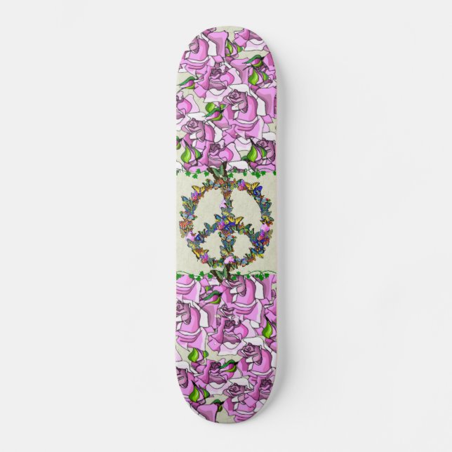 Butterfly Peace Symbol Skateboard (Front)