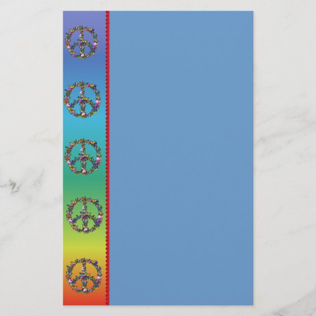 Butterfly Peace Symbol Stationery (Front)