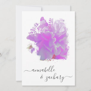 *~* Butterfly Peony Floral RSVP - QR AR3 Wedding Invitation