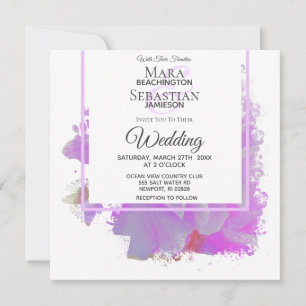 *~* Butterfly Peony Painting Floral AR3 Wedding Invitation