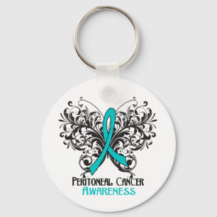 Butterfly Peritoneal Cancer Awareness Key Ring