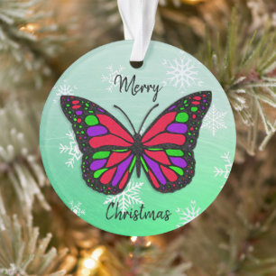 Butterfly Personal Message Christmas Keepsake Ornament