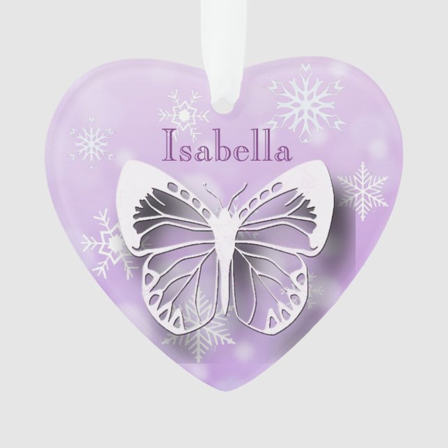 Butterfly Personal Message Christmas Keepsake Ornament (Front)