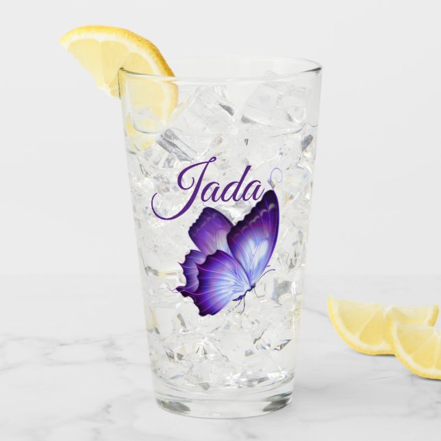 Butterfly personalise  glass (Front Ice)