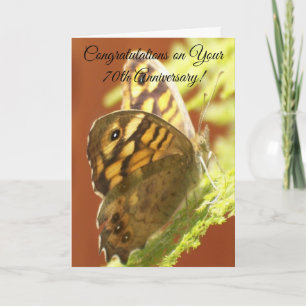 Butterfly Personalised 70th Wedding Anniversary Card