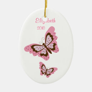 BUTTERFLY Personalised Name Christmas Ornament