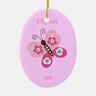 BUTTERFLY Personalised Name Christmas Ornament