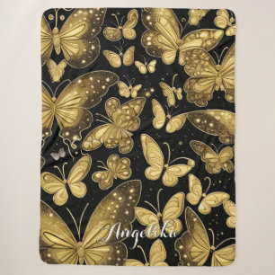 Butterfly Personalised Name Sherpa Blanket